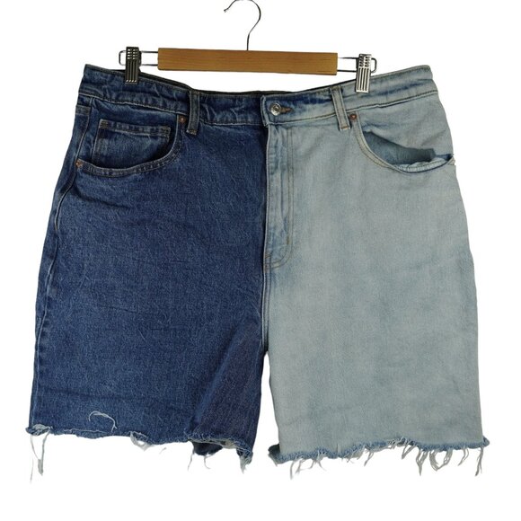 Vintage Wild Fable Two-Tone High-Rise Denim Shorts Sz 18/34R - Picture 1 of 6